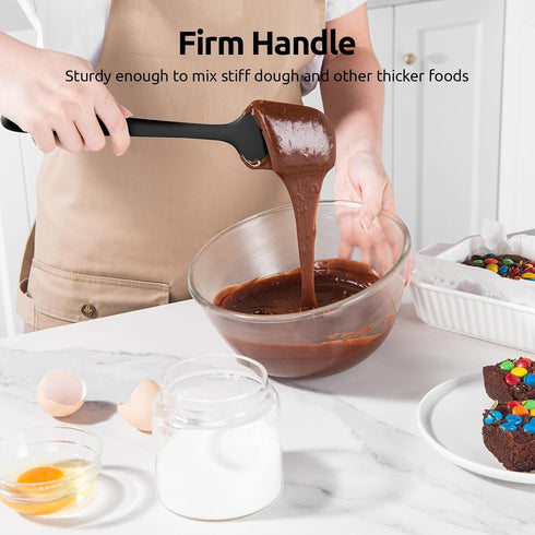 U-Taste Silicone Spatula Set with 600 Degrees Fahrenheit Heat Resistant (Black)...